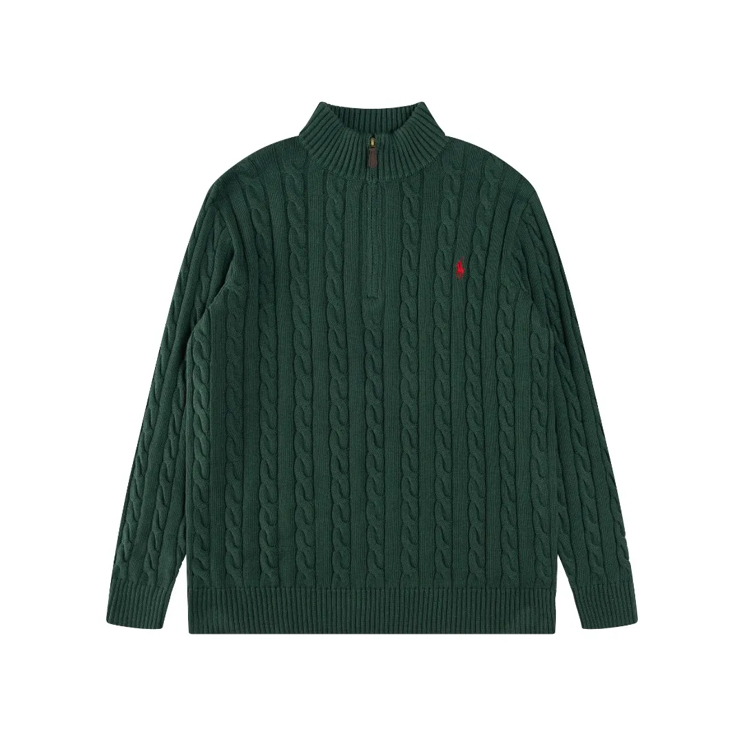 P236 #R92 RALPH LAUREN Ralph Lauren fifteen colors classic small label embroidery logo turtleneck pullover half-zip knitted cable sweater with high-density LOGO embroidery on the chest and original customized tag accessories. Made of pure cotton yarn, pure cotton is skin-friendly and comfortable, small label war horse embroidered twist turtleneck sweater 🐎 high quality, follow the blogger to learn how to wear it! Let’s buy a Ralph Lauren cable sweater. It’s a super hard-to-find series after it became popular. It’s hard to find one on the official website. It’s simple and practical to wear, with a lazy and loose feel. The thickened fabric has more texture, feels soft and delicate, and has a loose fit. Whether worn alone or layered, you can wear different styles of fashion with just one piece!   Size：XS S M L